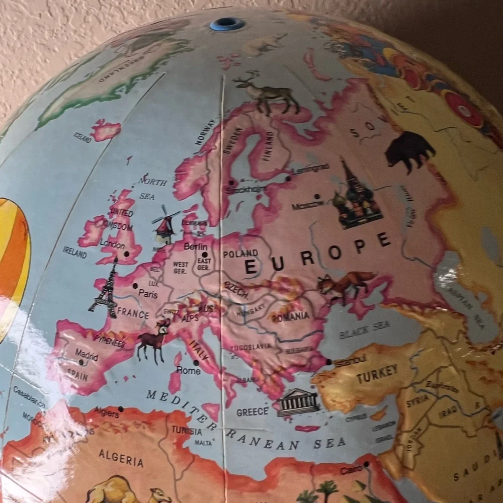 Vintage 1985 Sesame Street World Globe Rand McNally Muppets Educational Globe US
